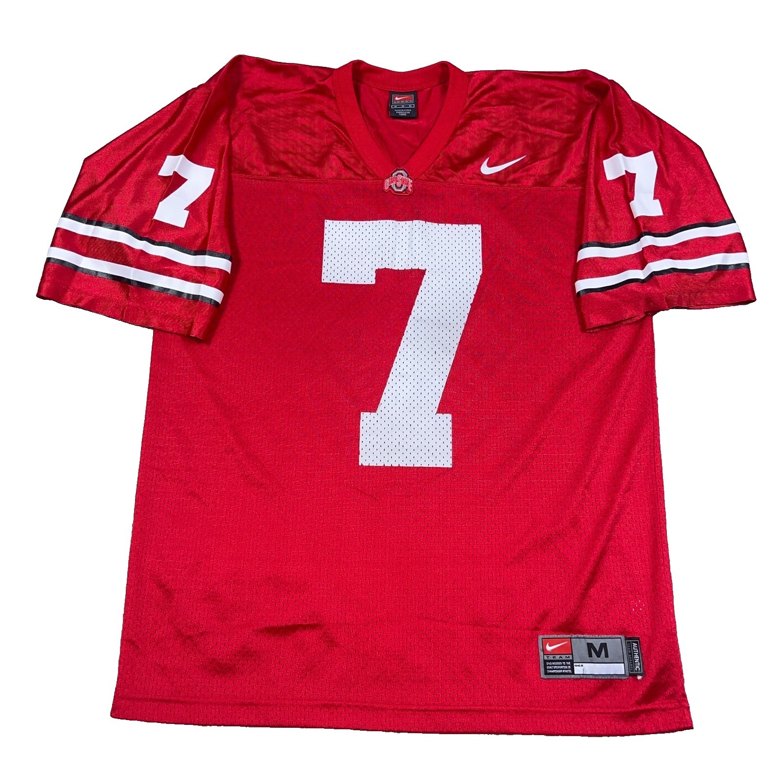 Vintage Ohio State Buckeyes Football Jersey Mens Medium Red Nike Y2k #7 Adult